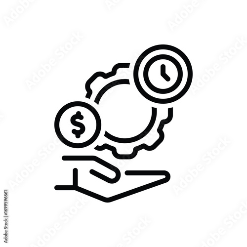 Black line icon for efficient service