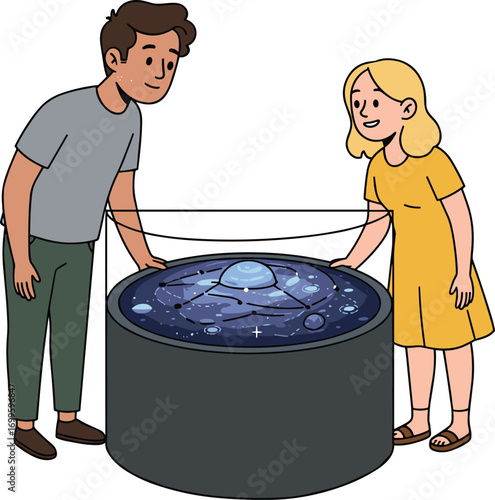 galaxy, solar, system, planets, orbit, astronomy, science, space, cosmic, stars, vector, illustration, education, model, universe