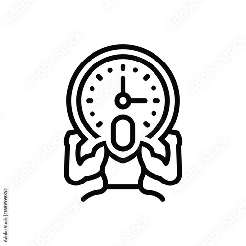 Black line icon for effort reduction
