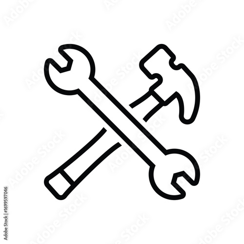 Black line icon for handy tools