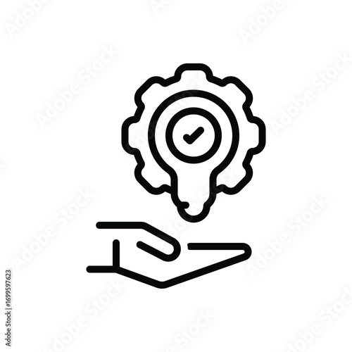 Black line icon for practical solutions
