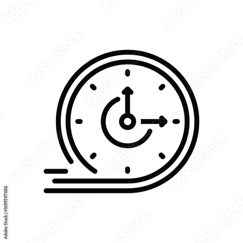 Black line icon for quick service