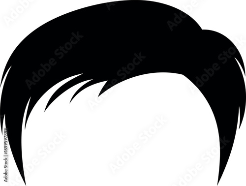 Black Silhouette Male Hair Style Icon