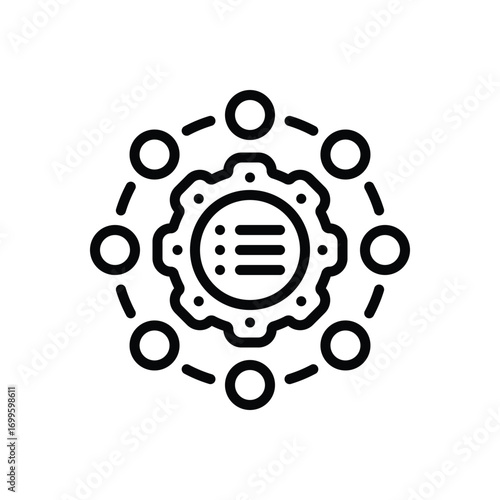 Black line icon for automated tasks