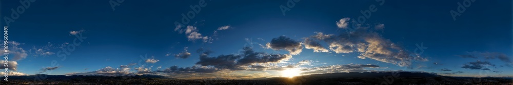 Fototapeta premium Sunset panorama hdr view nature landscape