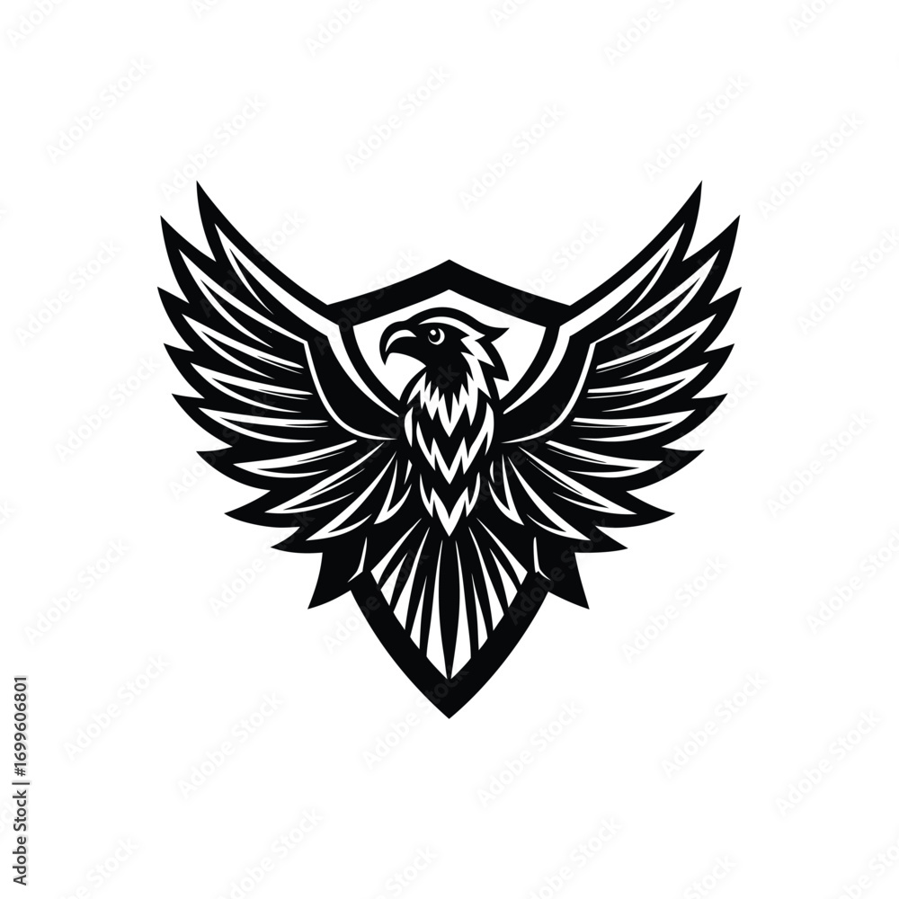 Obraz premium Eagle head silhouette, eagle head logotype