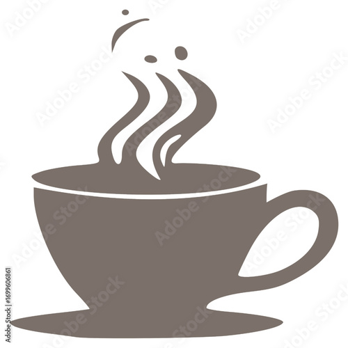 Coffee Shop Logo – Minimal cup silhouette icon with a clean and modern look. Ideal for coffee shops, cafes, packaging, and branding identity with an elegant, simple, and professional design.