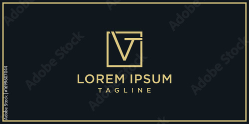 V or VT Square Logo Design Inspiration