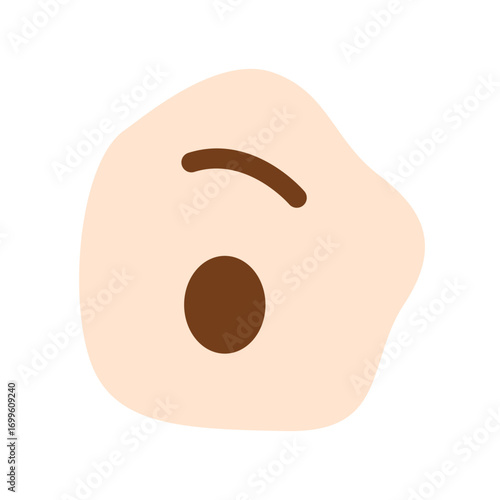 Cartoon nose with small nostril, simple facial feature ideal for character or emoji design.