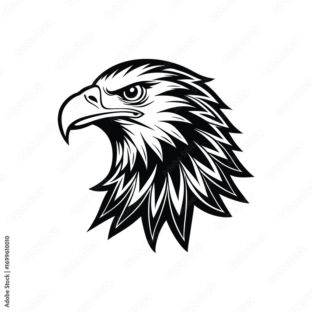 Fototapeta premium Eagle head silhouette, eagle head logotype