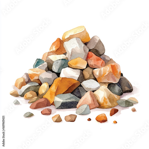 A vibrant pile of multi colored stones and pebbles.