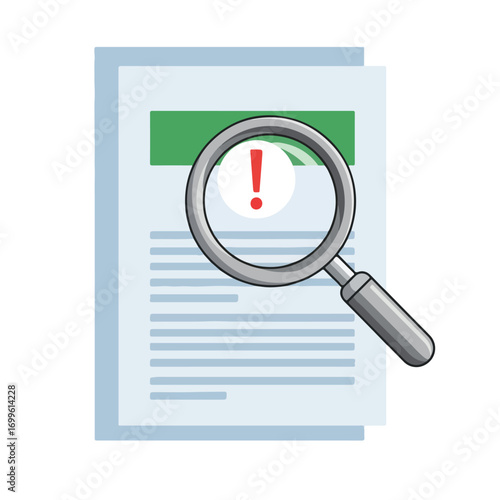 magnifying glass on paper
