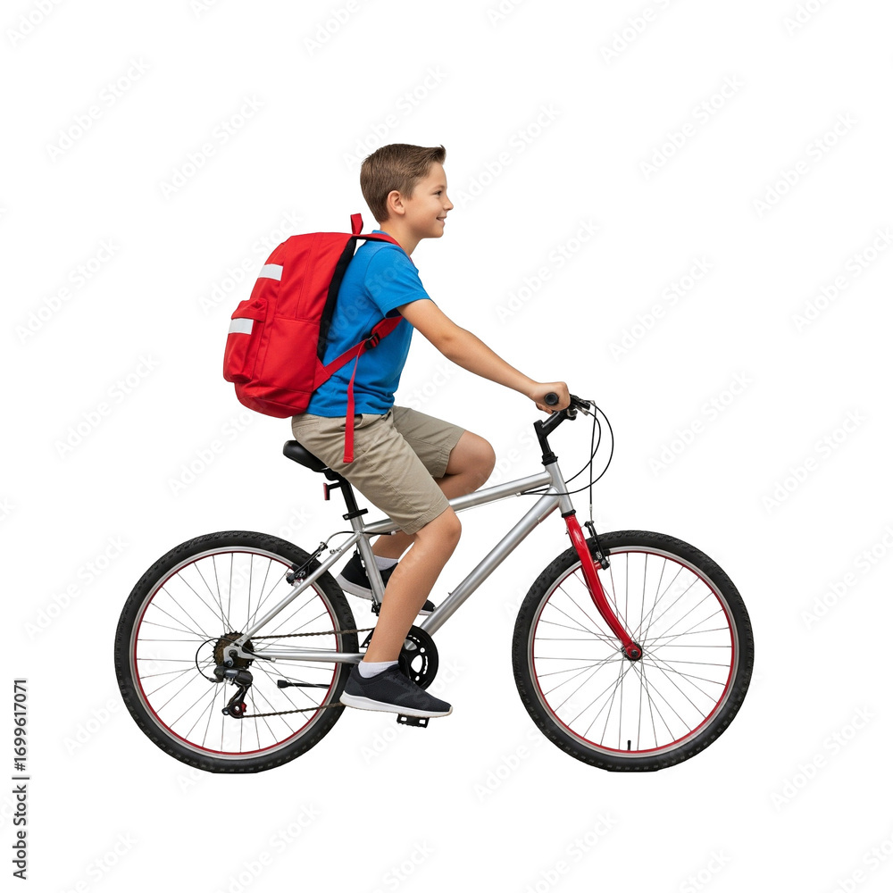 Naklejka premium young man riding a bike