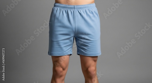 Man in Blue Athletic Shorts