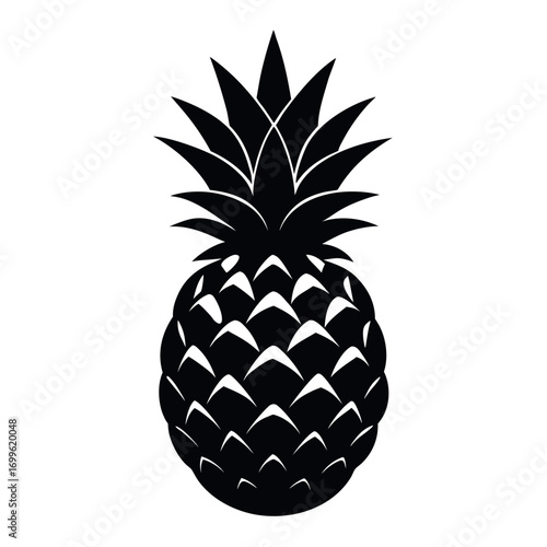 a-bold--graphic-silhouette-of-a-pineapple-against-.eps