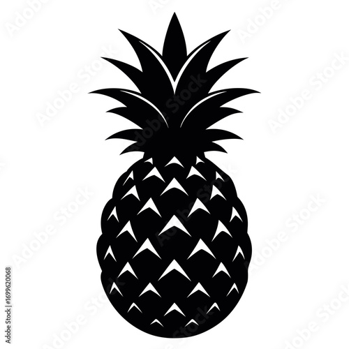 a-stark--minimalist-black-silhouette-of-a-pineappl vector design .eps