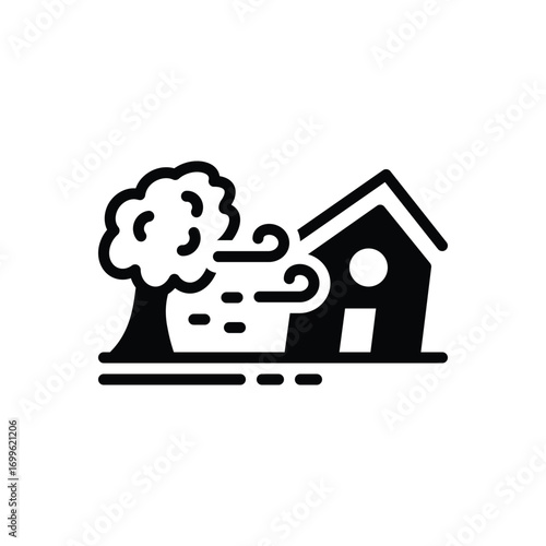 Black solid icon for typhoon