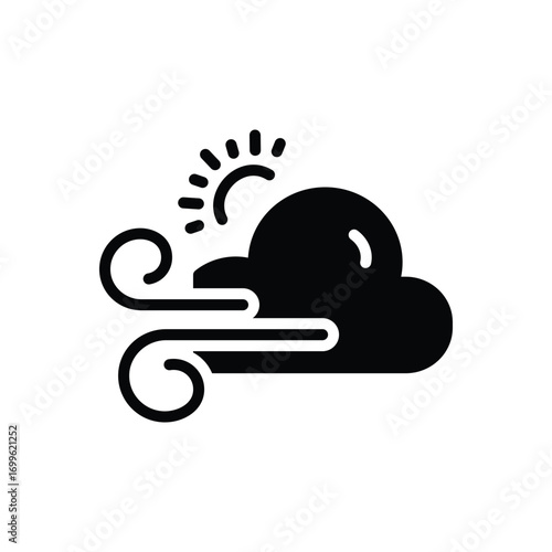 Black solid icon for weather