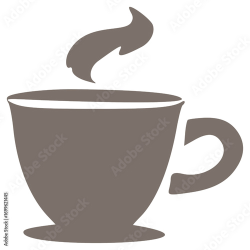 Coffee Logo – Flat coffee cup icon with modern and clean design. Perfect for coffee shops, cafes, packaging, and branding identity with a simple, minimal, and professional style.