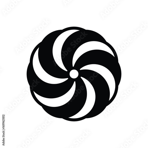 Black solid icon for cyclone