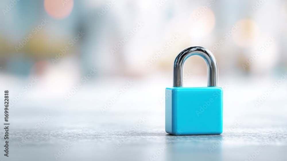 Fototapeta premium Robust padlock icon representing data privacy in financial technology context signifying security and information protection