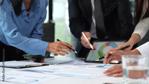Business team working and update tasks with milestones progress planning and professional investor working new start up project in the office.