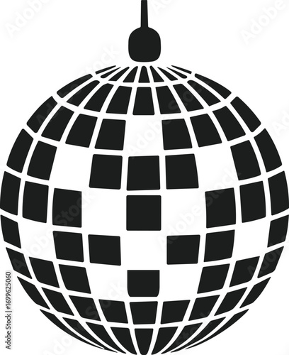 Disco Ball Silhouette Vector for Party, Dance, and Holiday Celebration