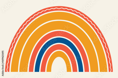 Boho Rainbow Abstract Arch Shape color curved