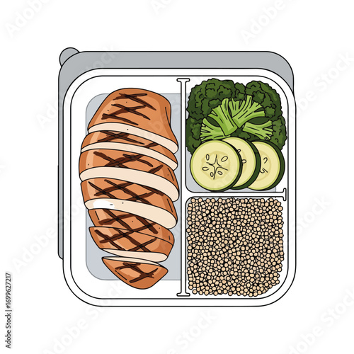 Balanced Meal Prep Lunchbox Illustration