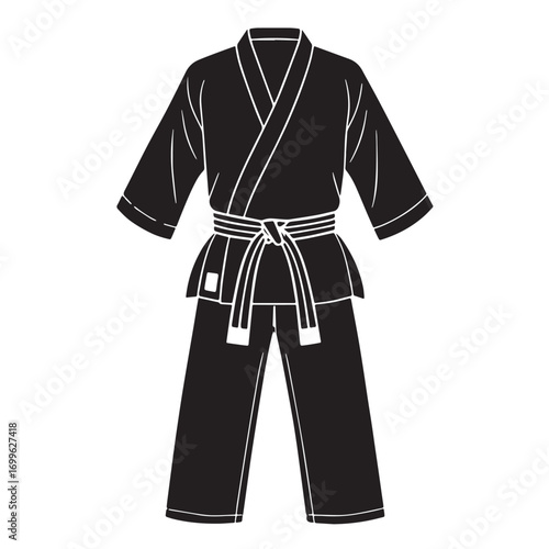 black karate uniform, martial arts attire clip art preview