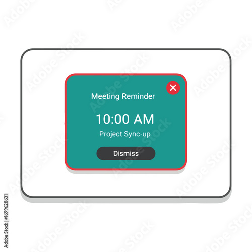 Meeting Reminder Notification Interface Vector Graphic