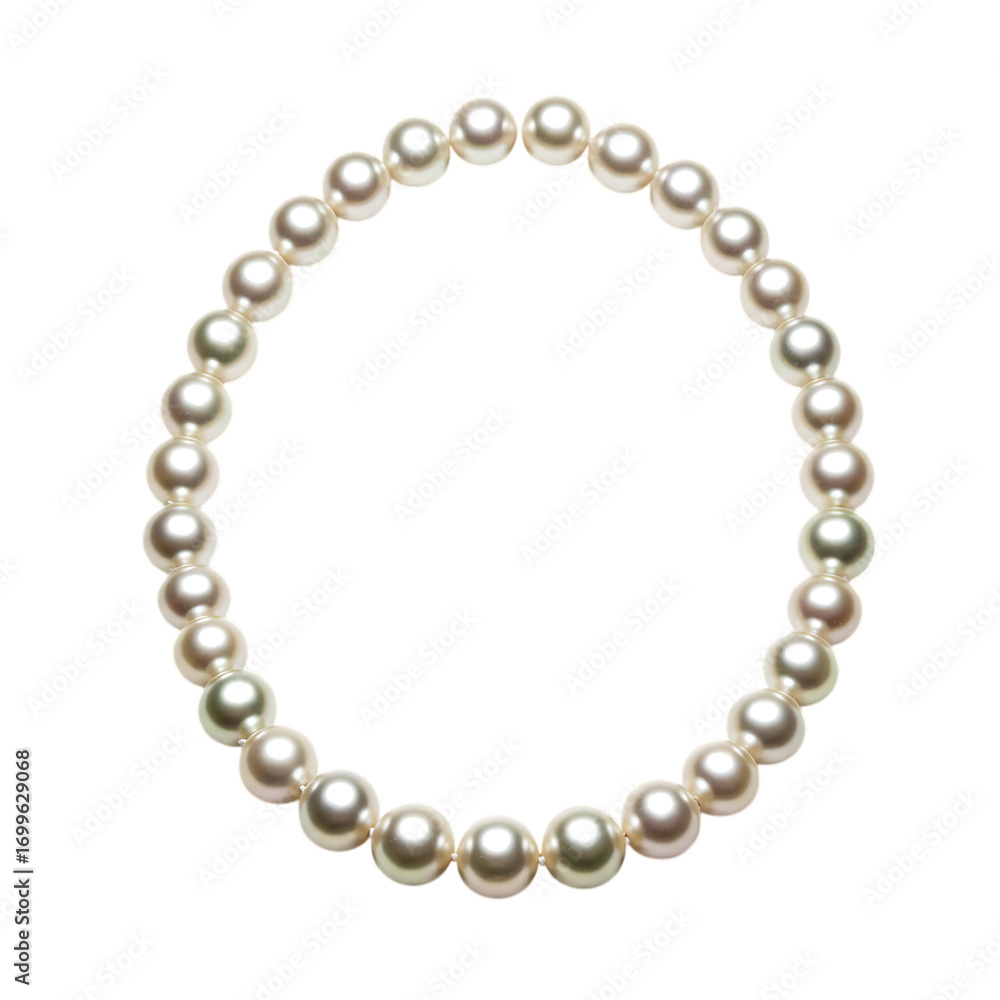 Obraz premium Elegant pearl necklace jewelry on black background