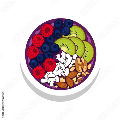 Vector Illustration of a Smoothie Bowl Topping