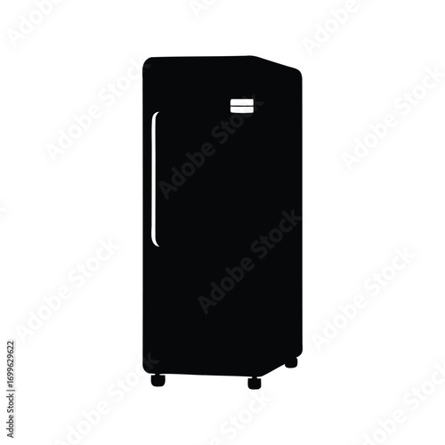 Full shot of a refrigerator silhouette with simple design and a minimalist style, refrigerator silhouette vector illustration