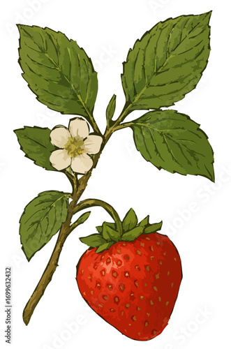 Fragaria × ananassa illustration