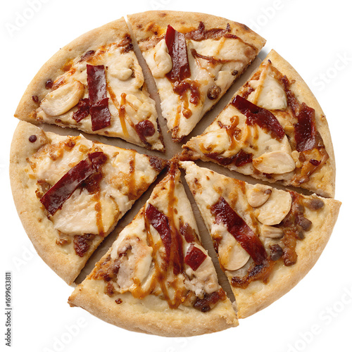 BBQ Chicken Pizza on transparent background BBQ Chicken Pizza on transparent background