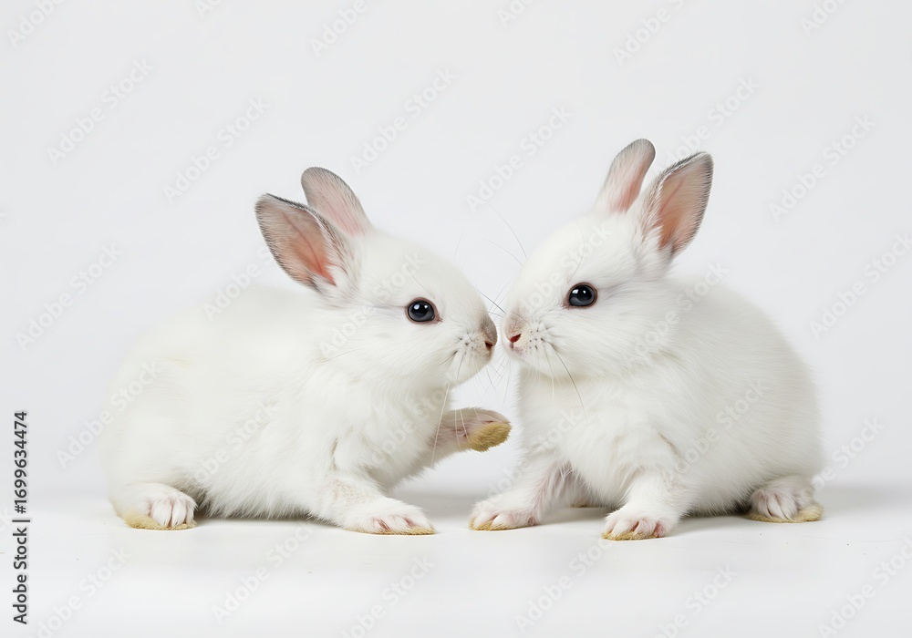 Fototapeta premium Bunny Buddies: A Gentle Moment
