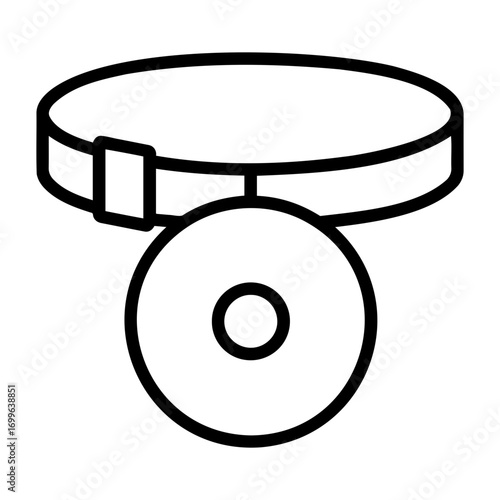 Medical equipment icon a simple line drawing of an otoscope with a head mirror and adjustable head band