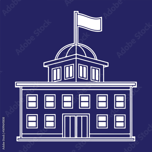 Official Government Building Line Art Icon