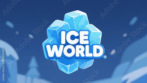 Ice and snow world cartoon game font, creative art font, vector hand-drawn illustration
