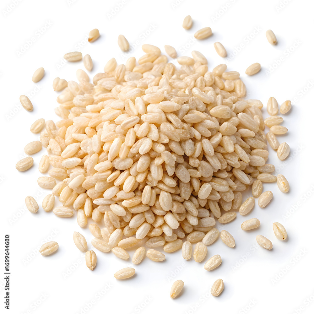 Obraz premium Heap of puffed rice isolated on white background, showcasing its light, airy texture and common