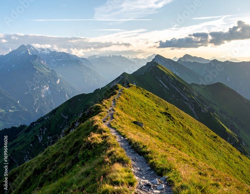 Hiking Trail on Mountain Ridge