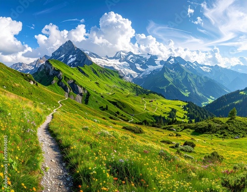 Mountain Path in Swiss Alps