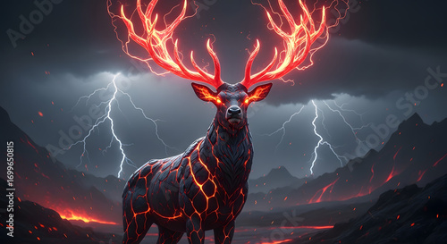 Fiery Stag Lava Antlers & Storm