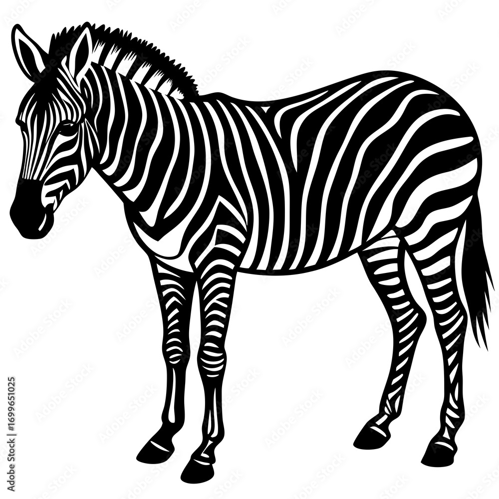 Fototapeta premium Depicting Create Bold Stroke Silhouette Zebra Graz Vibrant Premium Digital Asset