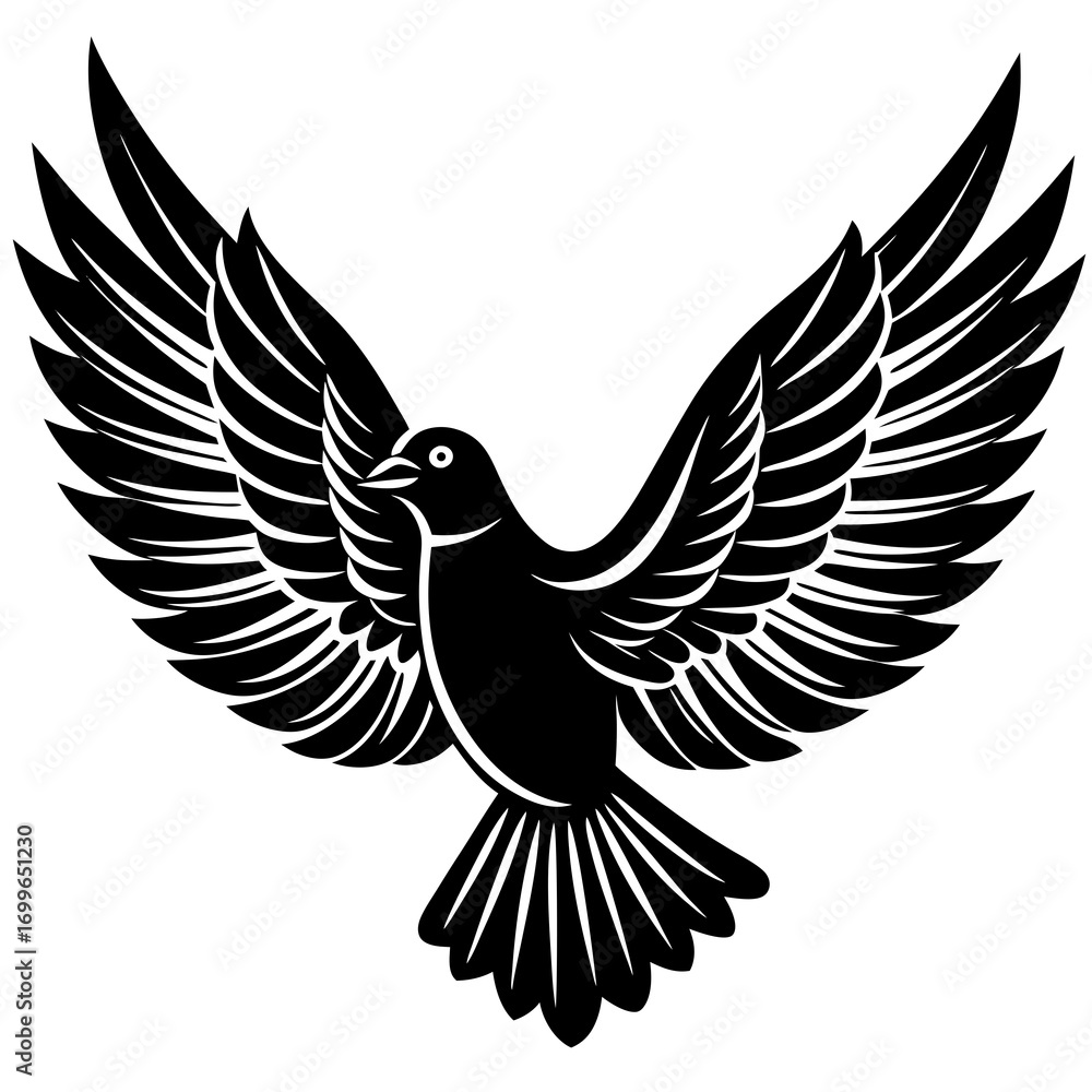 Obraz premium Featuring Create Bold Stroke Silhouette Dove With Beautiful Creative Visual