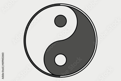 Yin Yang Symbol With Black and White Halves and Dots taijitu philosophy