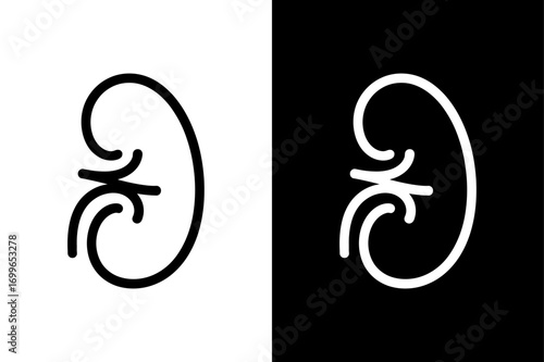 Human Kidney line icon Vector Graphic for Medical Use