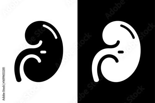 Simple Human Kidney Silhouette Icon for Healthcare Design