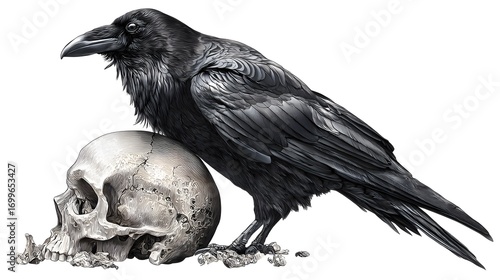 crow on a white background